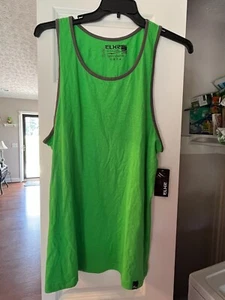 Elxr Mens Green Tank Top Sz Large 100% Cotton Sleeveless-New w/tag - Picture 1 of 1