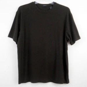 Claiborne Short Sleeve T-Shirt Mens XL Crew Neck Dark Brown Pima Cotton Stretch - Picture 1 of 5