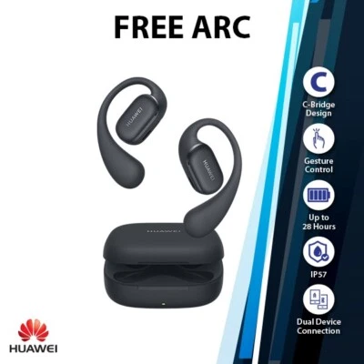 Huawei FreeArc Earphone Earbuds (Black/Wireless/Bluetooth/Dual Device Connect) - Image 1 of 4