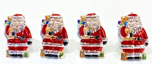 4 anillos de servilleta de Santa pintados metálicos plateados de Navidad de colección años 90 ¡BONITOS! - Imagen 1 de 12