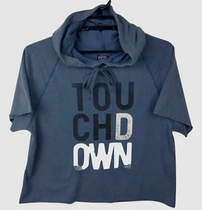 Moderno Lux Crop Top Para Mujer L Azul Pullover Sudadera con Capucha TOUCHDOWN - Imagen 1 de 4
