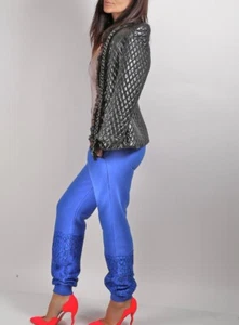 Christopher Kane Trainingshose blau mit Spitzeneinsatz Baumwollmischung Damen Gr. S trendy " - Bild 1 von 11