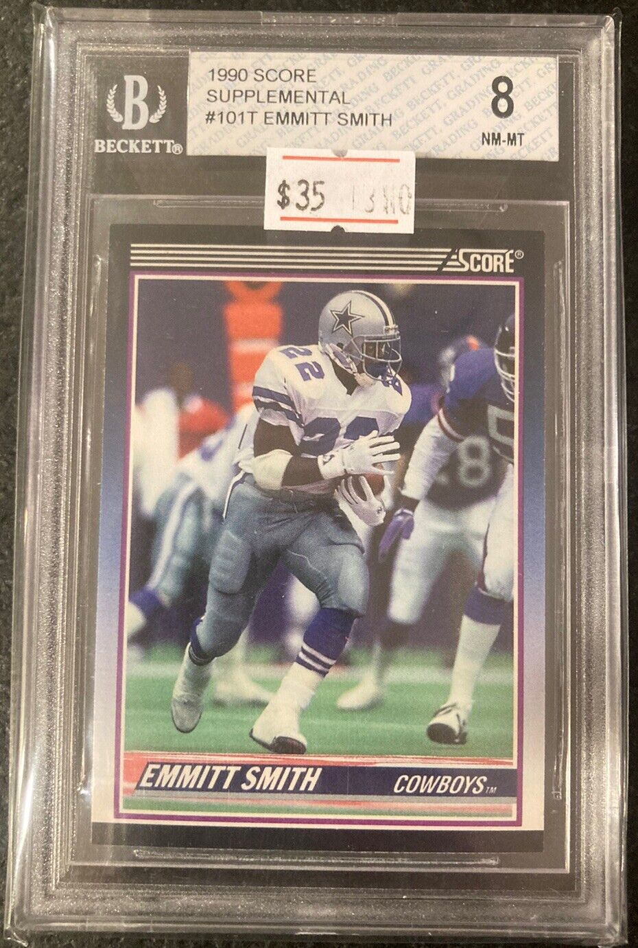 Emmitt Smith 1990 Score Supplemental #101T RC ROOKIE BGS 8 w/ 9.5 9 Subs