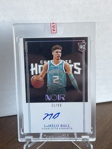 2020-21 Noir Rookie Autographs /99 #390 LaMelo Ball Auto Charlotte Hornets True