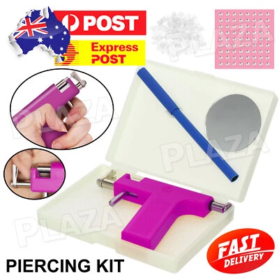 Professional Ear Nose Navel Body Piercing Gun Kit Tool with 98 Studs AU - image 1 of 4