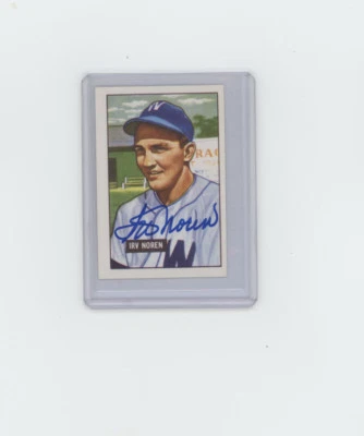 Bowman Reprint 1951 card signed Irv Noren JSA  - Image 1 of 2