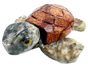 2 Zoll Glück Meeresschildkröte Totem Geist Tier Speckstein Fetisch Figur USA 7133s - Bild 1 von 5