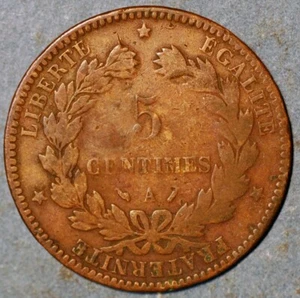 France 5 Centimes 1896 A Paris KM# 821 51B - Picture 1 of 2
