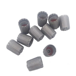 10pcs Plastic Gray Car Wheel Tire Valve Stem Caps TPMS Tire Cap with Gasket - Picture 1 of 10