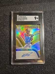2021 JULIO RODRIGUEZ RC *9/10* Auto SGC 9 MT Panini Spectra #AA-JR ~1stB - Picture 1 of 5
