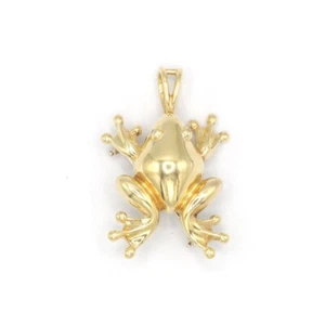 18 Karat Gelbgold Frosch Anhänger Brosche mit Diamant Augen - Bild 1 von 5