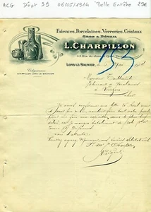 Dépt 39 Lons le Saulnier Quai Thurel - Belle Entête Commerce de Porcelaines 1914 - Bild 1 von 1