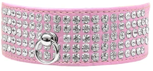Mirage 5-reihiges Designer Kroko Hundehalsband Strass hellrosa Größe 26 - Bild 1 von 1