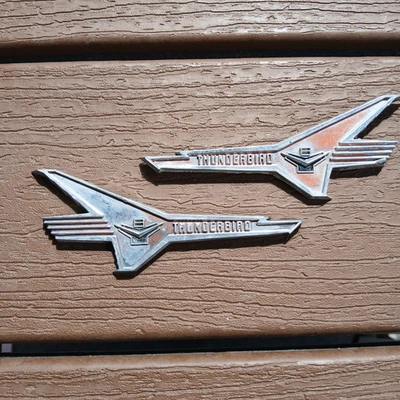 1961–1963 Ford Thunderbird Fender Emblems Pair – OEM BJ-16228-A / 16220 –Vintage - Image 1 of 3