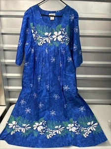 Anthony Richards Floral House Dress Lounger MuuMuu Hawaii 2XL Blau - Bild 1 von 9