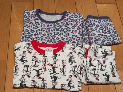 Girls Hanna Andersson 140 10 / M+S 11 12 Dr. Seuss + Leopard Long John Pajamas - Image 1 of 4