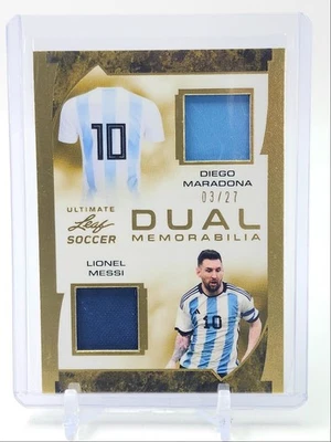 PARCHE DOBLE DIEGO MARADONA LIONEL MESSI 2023 HOJA ULTIMATE/27 Q1556 Foto 1 de 2