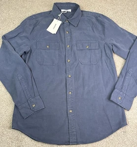 Frame Men’s Small Double Pocket Shirt Long Sleeve Button Blue • NEW - Picture 1 of 12