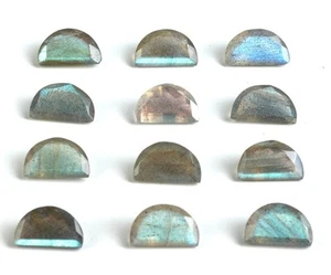 Piedra lunar labradorita natural corte en forma de D AAA piedra preciosa suelta para hacer joyas - Imagen 1 de 18