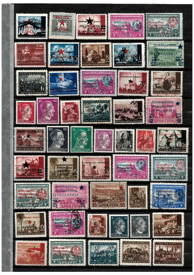 Yugoslavia 1944/45. Lot  stamps  with  overprint Used/MH/MNG , see description - Image 1 of 1