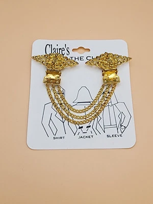Nuevo Claire's The Clip Usado Para Esmoquin Cuello, Camisa o Puño Versátil Tono Dorado Foto 1 de 4