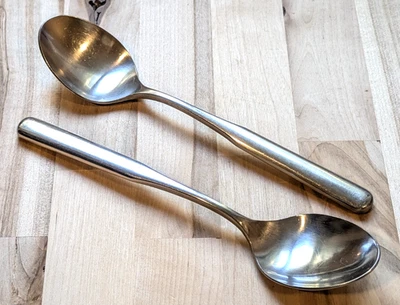 Set Of Tw0 (2) WMF Salzburg 7 3/8" Place / Soup Spoons Satin Cromargan Japan - Image 1 of 4