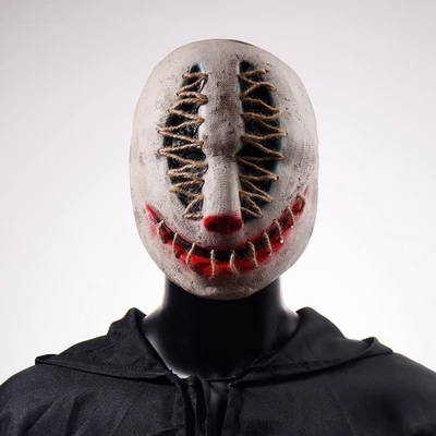 💀 Maschera Teschio Clown in Lattice – Mezzo Viso Horror Cosplay Halloween - Immagine 1 di 4