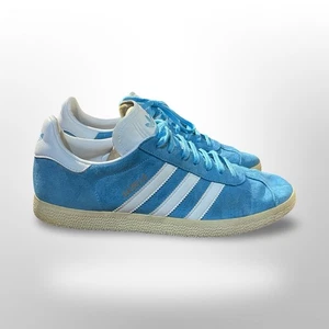 Adidas Gazelle Mens Suede Leather Low Top Sneakers Casual Shoes Blue  Sz 9.5 - Picture 1 of 7