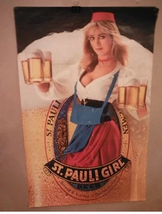 Vintage St. Pauli Girl Alcohol Advertising Promo Beer Poster In Color 32x21 NOS! - Picture 1 of 1