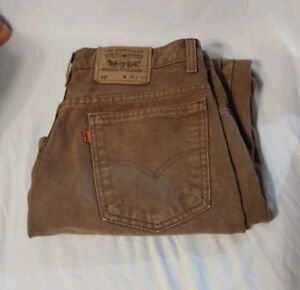 VTG 90s Levi's 517 Boot Orange Tag Denim Brown Tan Jeans Men's 36x30 Made in USA