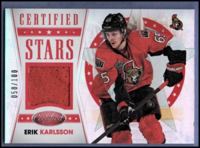 2012-13 Certified Stars Materials Mirror Red Jersey #16 Erik Karlsson #d 050/100 - Image 1 of 2