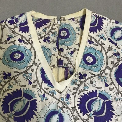 Vintage 60's 70s Dress Mini Mod Psychedelic Floral Mini Go Go Groovy Boho Size 5 - Image 1 of 4