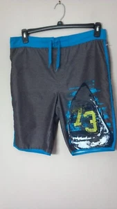 Arizona Swim Trunks Boys XL 18/20 Gray #13 Shark Print, Back Pocket - Picture 1 of 7
