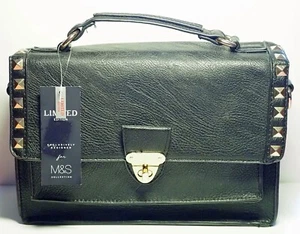 NEU Marks & Spencer M & S Handtasche schwarz Kunstleder - Bild 1 von 5