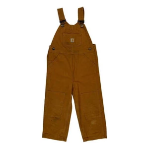Age 3 Carhartt Double Knee Dungarees - 2XS Brown Cotton - Picture 1 of 8