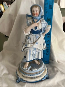 19th century KPM woman basket 8.5” figurine match holder / vase 1062 - Picture 1 of 6