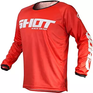 SHOT Devo Raw Motocross MX Enduro Adult Jersey - Red - Picture 1 of 3
