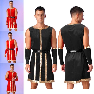 Mens Costume Performance Renaissance Victorian Ancient Roman Soldier Robe Stage - Image 1 of 4