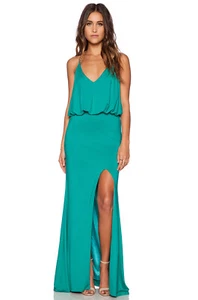 Maxi Vestido Toby Heart Jengibre x Love Indie Verde Azulada Cadena Dorada Espalda en T S - Imagen 1 de 11