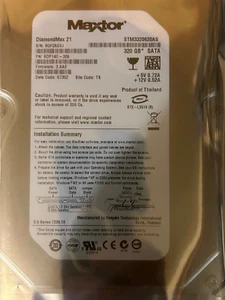 Maxtor STM3320620AS PN 9DP14G-326 FW 3.AAE TK 320GB SATA 3.5" HDD - Picture 1 of 2