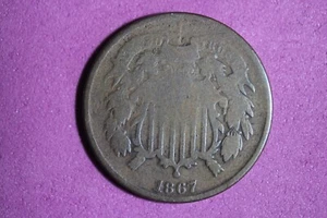 Estate Find 1867 - Shield Two Cents!!! #K41222 - Picture 1 of 2
