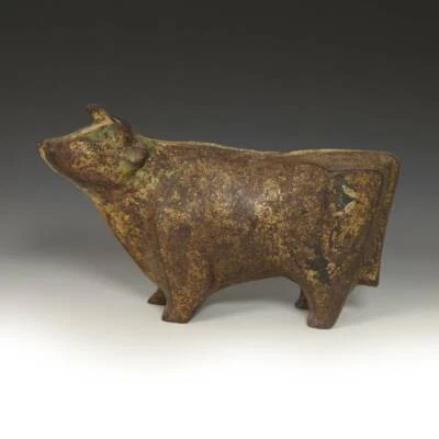 ESCULTURA JAPONESA DE HIERRO FUNDIDO VINTAGE VACA ARTE DECORATIVO JAPÓN SIGLO XX. Foto 1 de 4