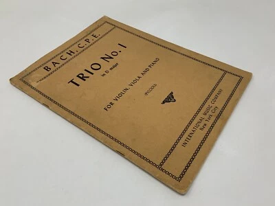 Bach C.P.E. - Trio No. 1 In D Major for Violin, Viola, and Piano Int. Music Co. - Image 1 of 4