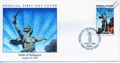 1942 WWII BATTLE OF STALINGRAD Statue of Mother Russia Stamp FDC - Image 1 of 3