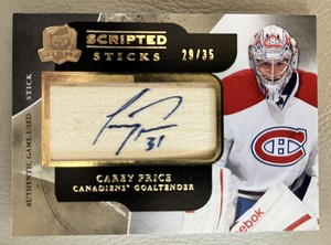 2011-12 The Cup Scripted Sticks Carey Price Auto Stick Canadiens 29/35