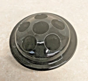 Antique 6 holes 2 1/4" Black Amethyst Glass Floral Frog Pat. April 11, 1916 - Picture 1 of 10