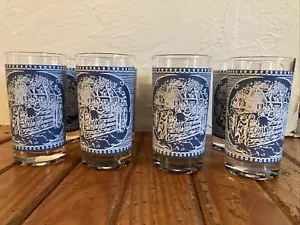 Vintage Currier and Ives Glasses Old Farm Gate Juice 8 oz Tumblers Set of 8 - Picture 1 of 9