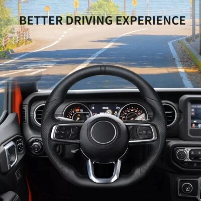 Full Leather Steering Wheel Fits Jeep Wrangler JL Gladiator 18-23 w/Heated - Image 1 of 4