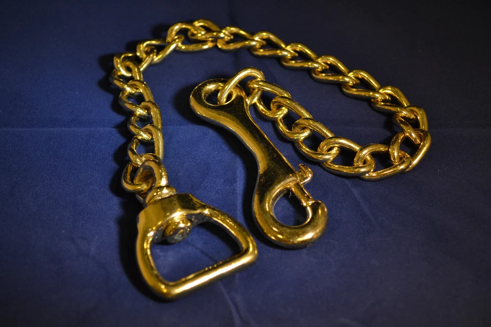 Cadena de plomo - Chapado en latón - 1" de ancho 20" de largo - 1 pieza (B9) Foto 1 de 1