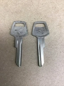 2 NOS CHRYSLER Forward Look Logo Ignition Key Blank 1959-66 Dodge Plymouth B2#6 - Picture 1 of 2